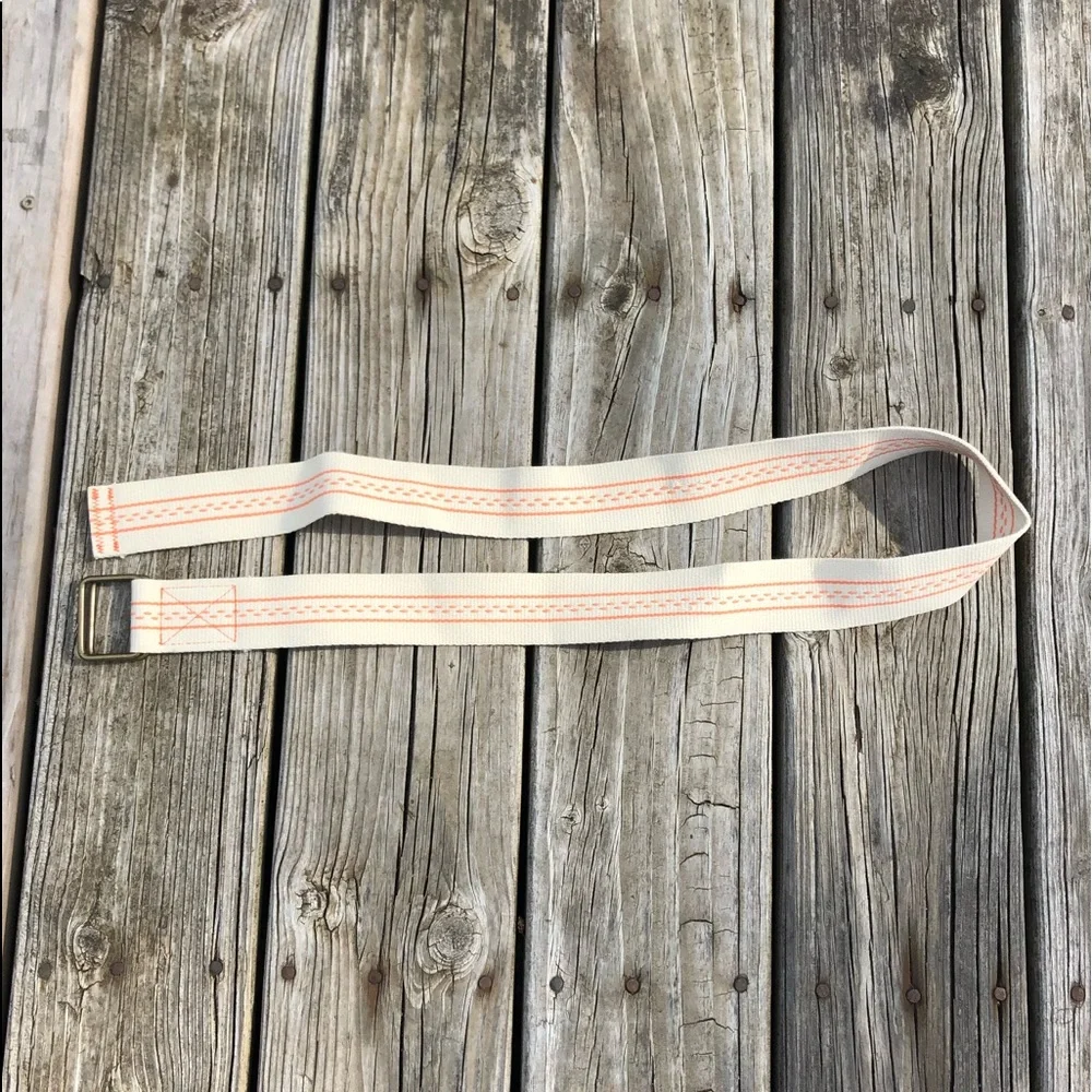 - Wide Cream/Peach Canvas Belt! VGUC